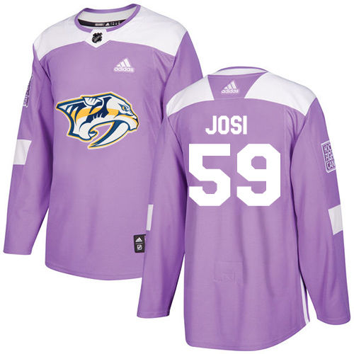 Adidas Predators #59 Roman Josi Purple Authentic Fights Cancer Stitched NHL Jersey